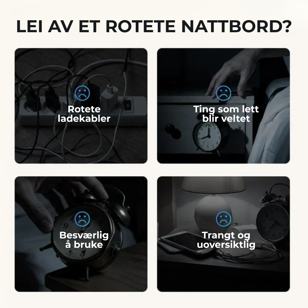 LadeHub™ | 6-i-1 Multifunksjonell Trådløs Ladestasjon – Alt-i-ett-komfort for nattbordet