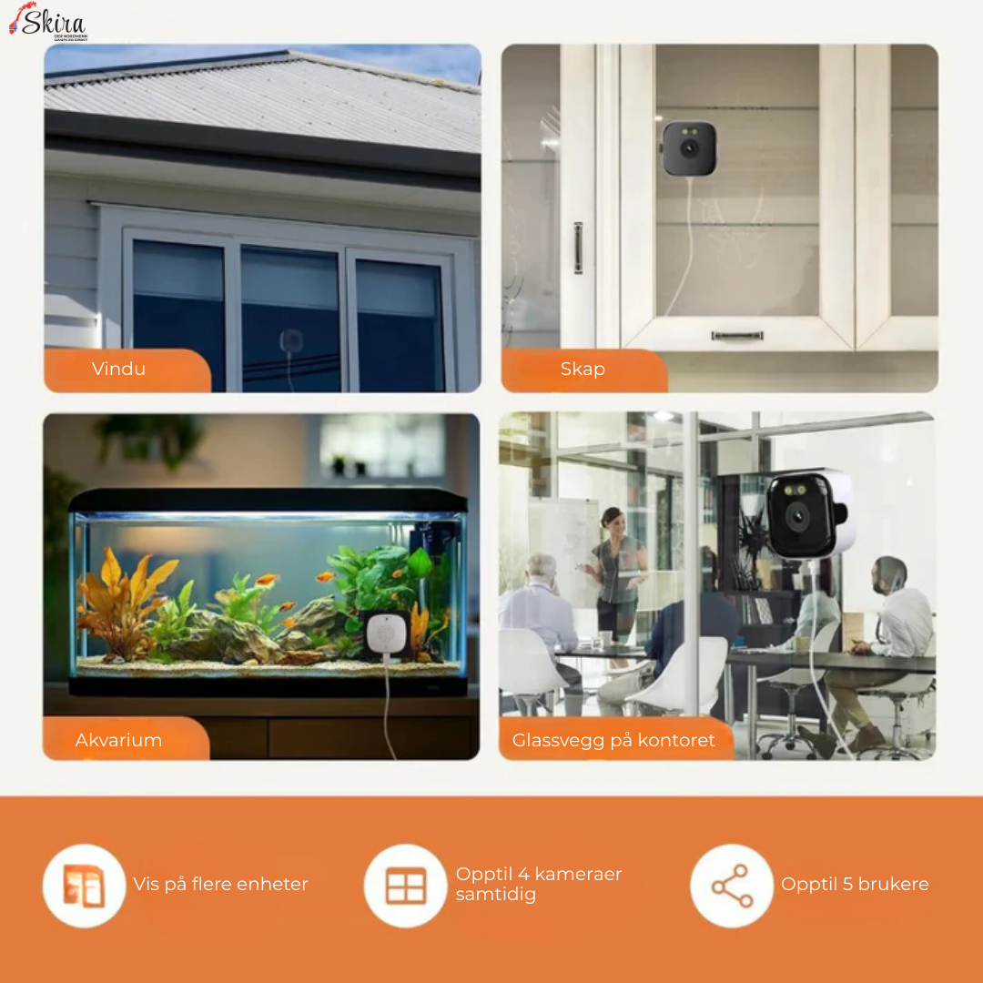 SilentWatch™ | Diskret innendørskamera som beskytter hjemmet ditt – uten boring