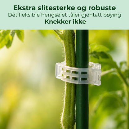 PlanteKlype™ | Gjenbrukbare støtteklemmer for hageplanter