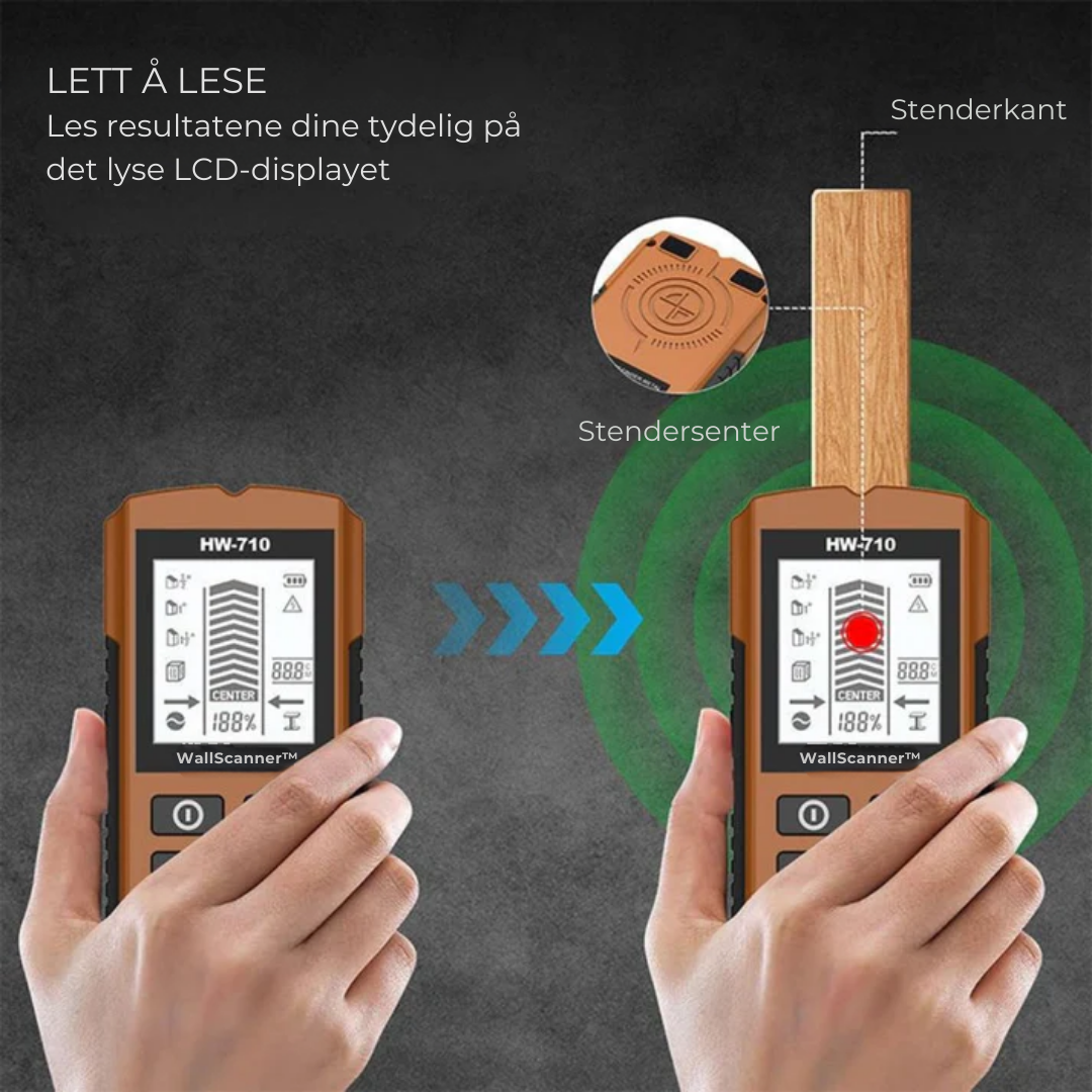 WallScanner™ | Unngå kostbare feil – finn stendere og ledninger i veggene dine