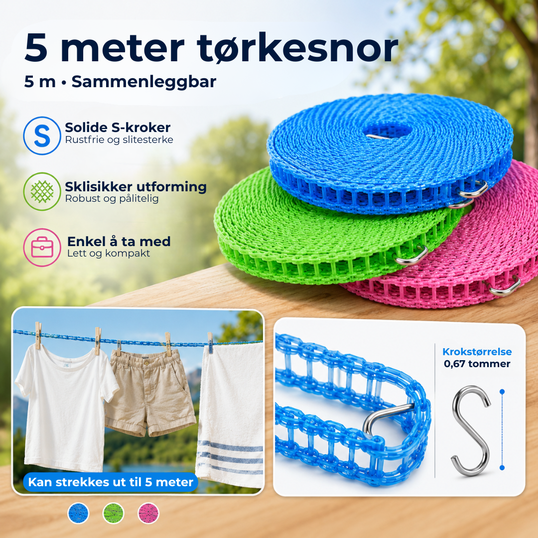 KlesGrep™ | Vindtett og sklisikker klessnor