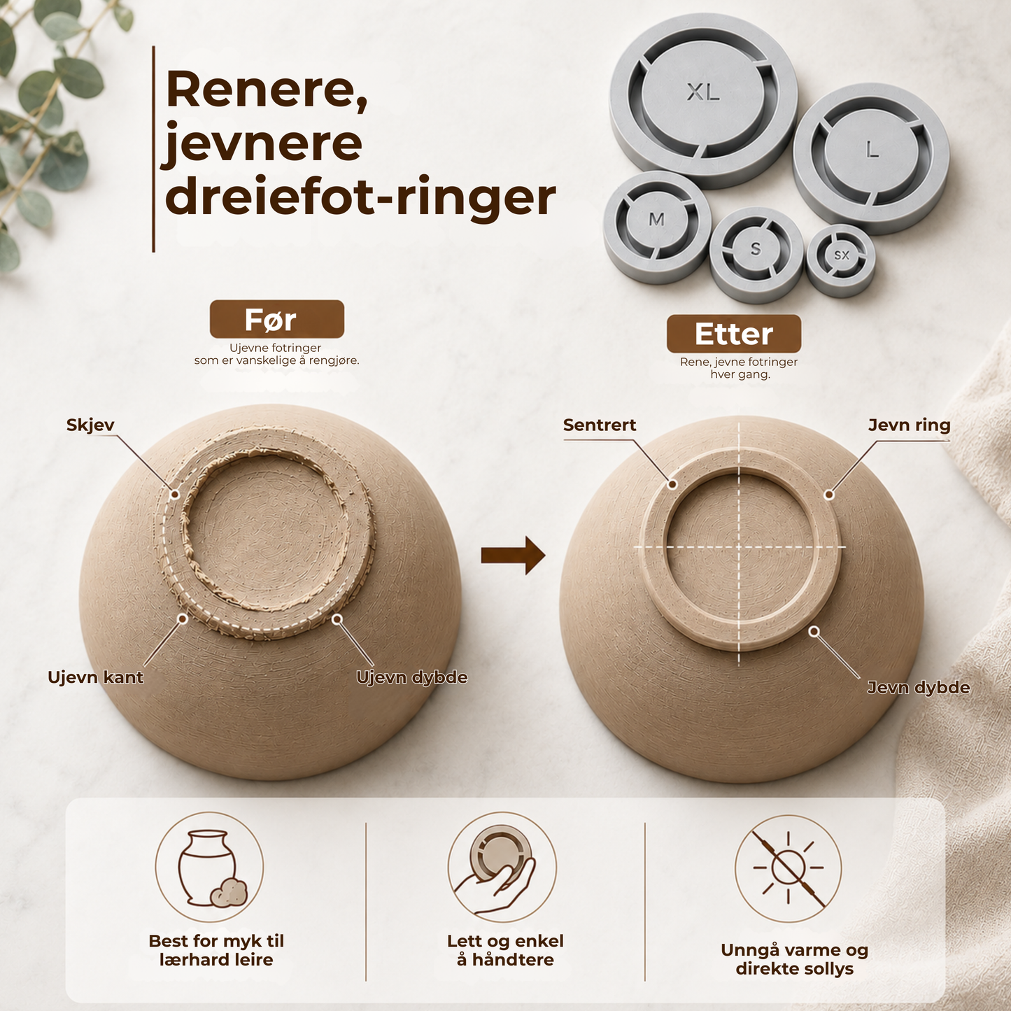 PotteryGuide™ | Jevnere fotringer, mindre måling