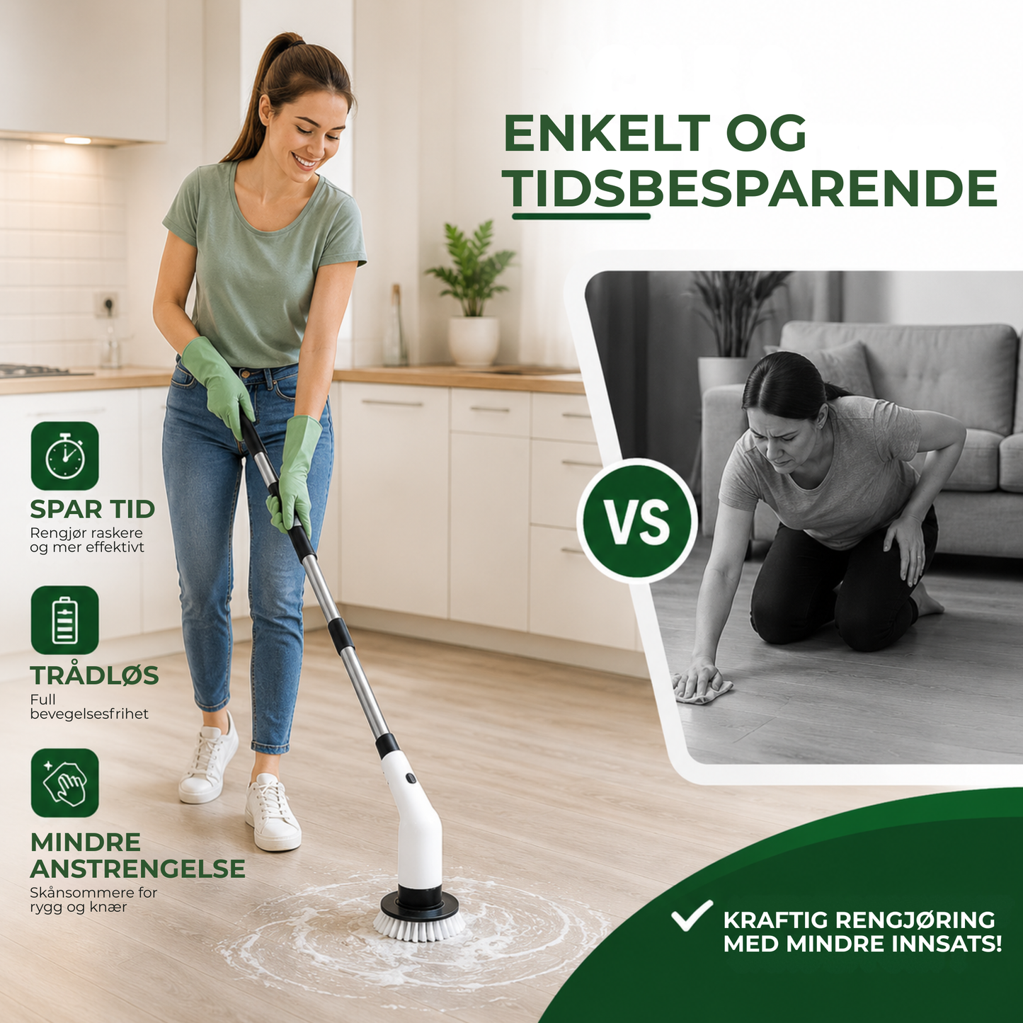 SkrubbFri™ | 9-i-1 Elektrisk rengjøringsbørste