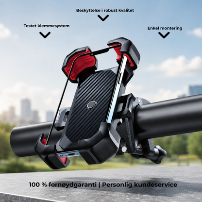 RideGrip™ | Telefonholder for sykkel og motorsykkel – 360° støtdempende