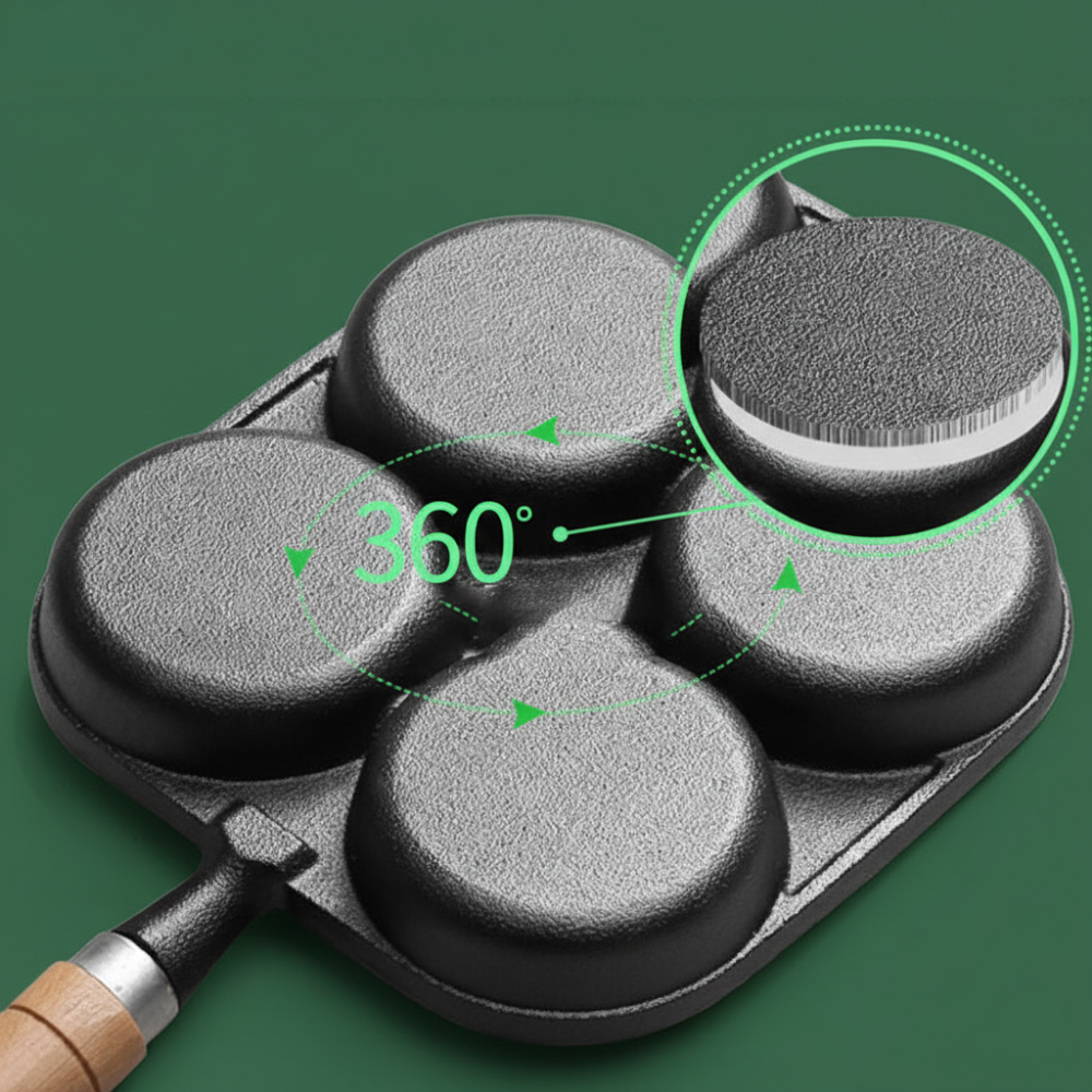 PanneRo™ | Multi-seksjon støpejern non-stick eggpanne