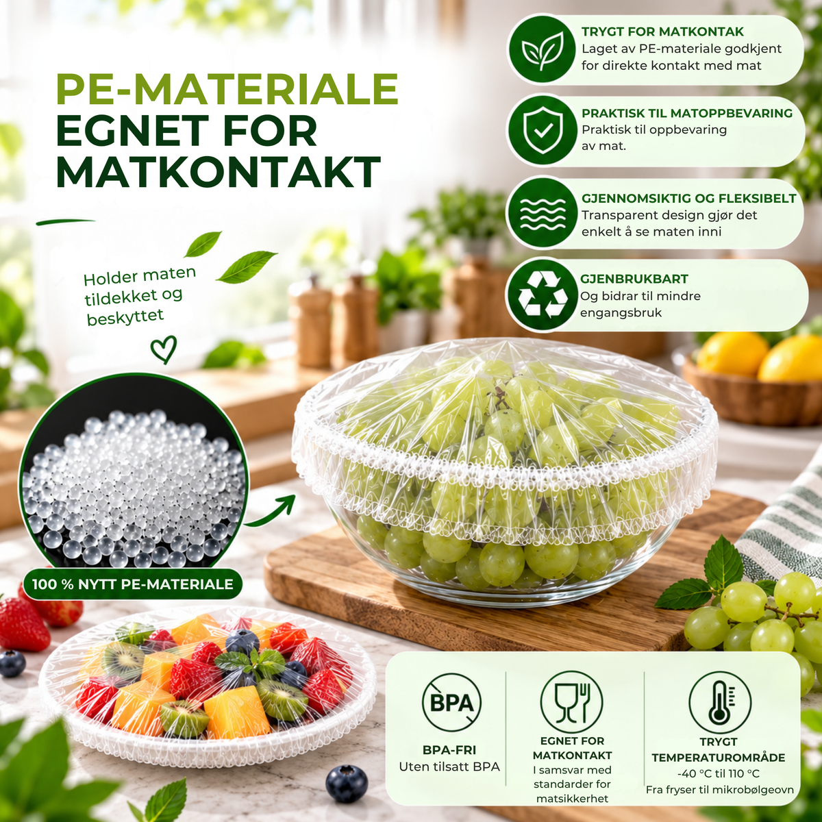 StrekkLokk™ | Elastiske matlokk for enkel oppbevaring