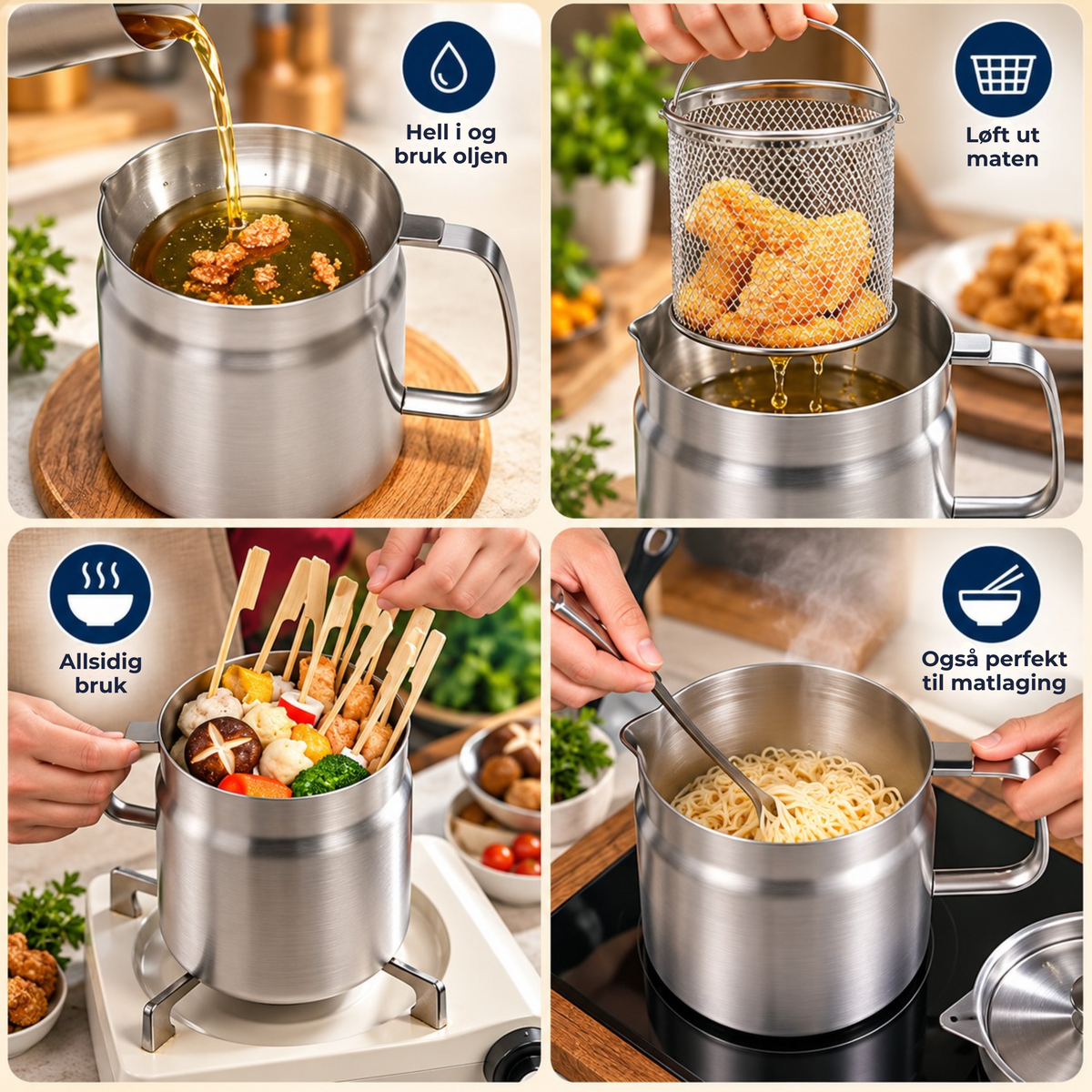 OilPot™ | Kompakt løsning for fritering, filtrering og oppbevaring