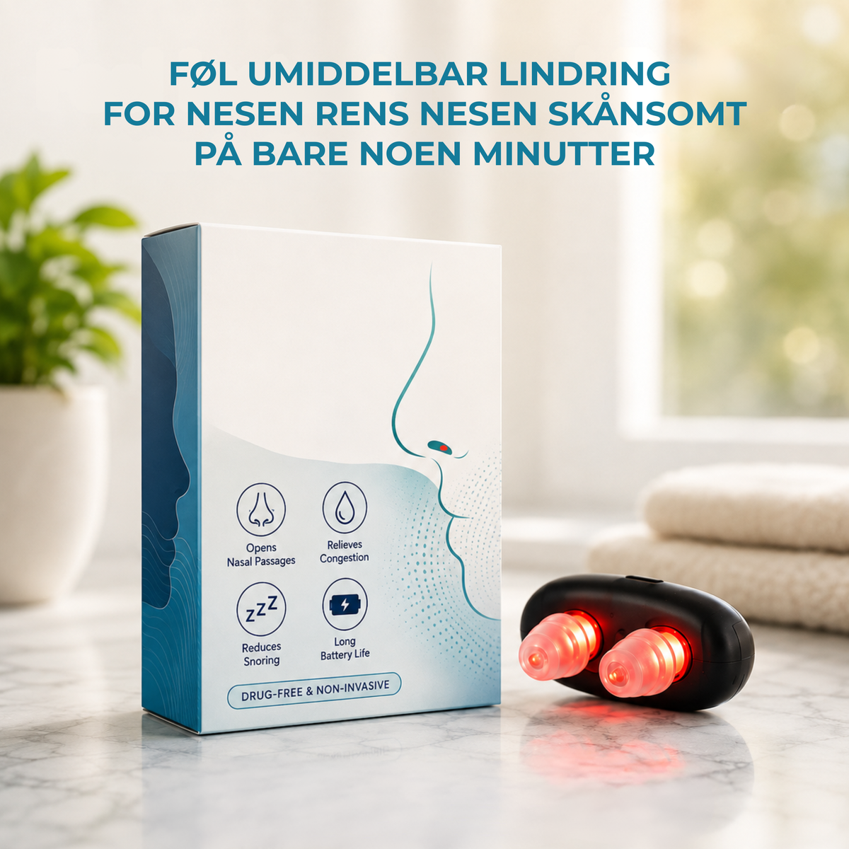 BreatheLight™ | Rødlysterapi mot tett nese