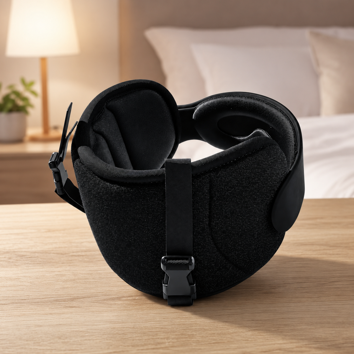 TravelRest™ | Hodestøtte med integrert sovemaske