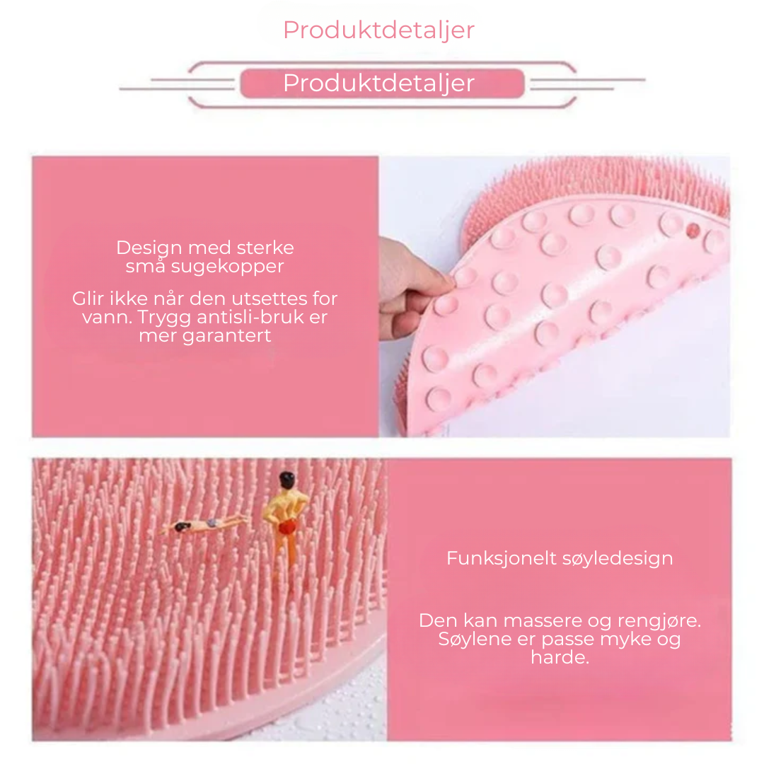 DusjSkrubb Matte | Slipp å skli – rengjør og masser føttene enkelt hver dusj!