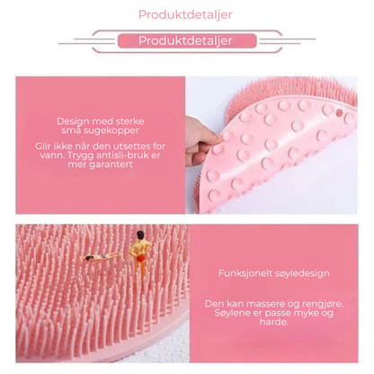 DusjSkrubb Matte | Slipp å skli – rengjør og masser føttene enkelt hver dusj!