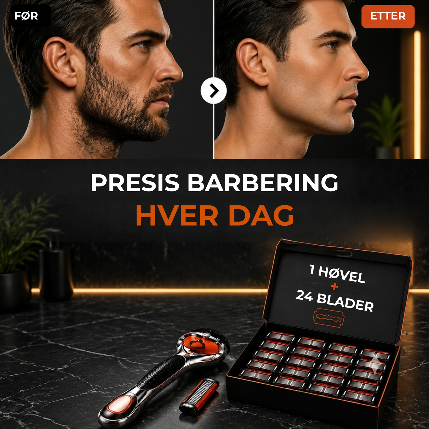 BladeCraft™ | 24 barberblader + gratis barberhøvel