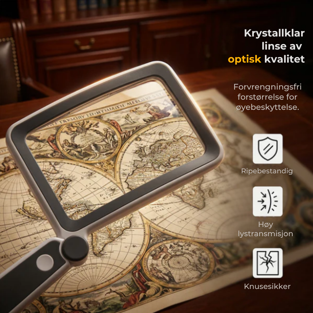 Leselupen™ |  Sammenleggbart håndholdt forstørrelsesglass med lys for lesing