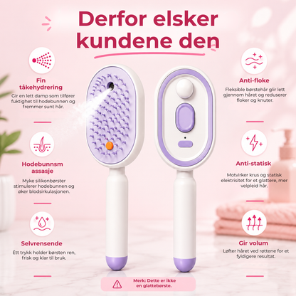 MistBørste™ | Elektrisk hårbørste med fin spraytåke