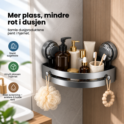 TwistLock Shelf™ | Få flaskene bort fra dusjgulvet – uten boring