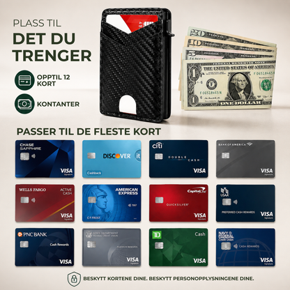 PopUp Lommebok™ | Slank RFID-lommebok med pop-up-kortholder