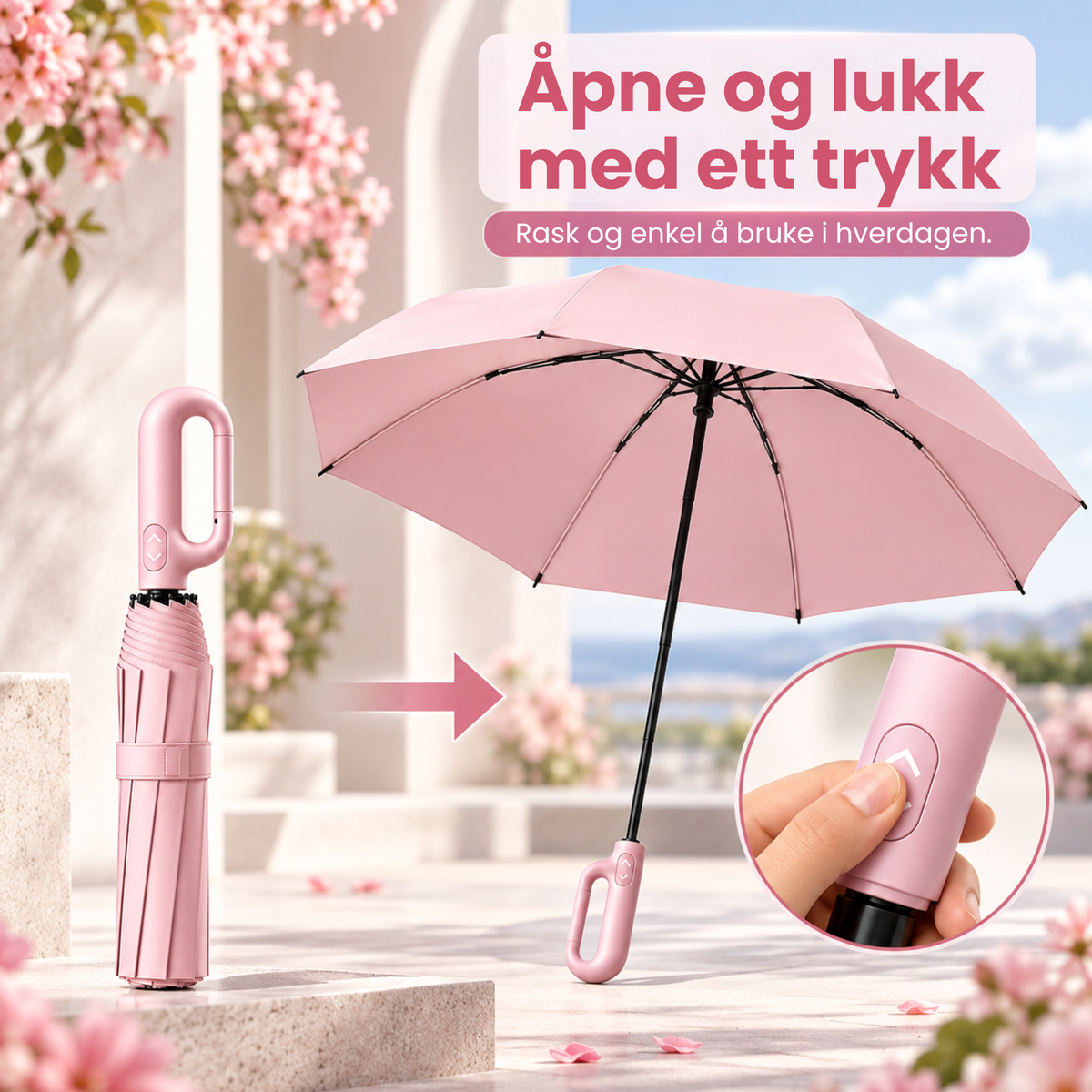 KlipsParaply™ | Klar for regnet med ett trykk