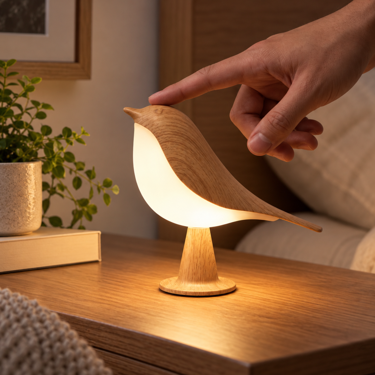 LysPip | Trådløs fuglelampe med varmt, dimbart lys