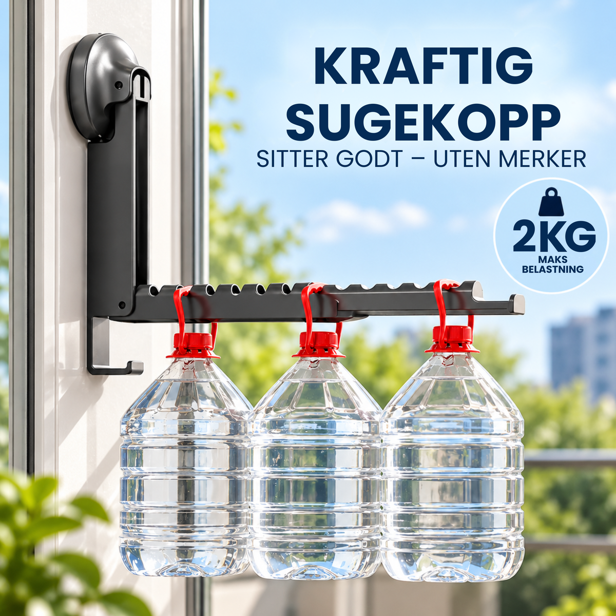Foldio™ | Uttrekkbart sammenleggbart tørkestativ med sugekopper