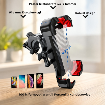 RideGrip™ | Telefonholder for sykkel og motorsykkel – 360° støtdempende