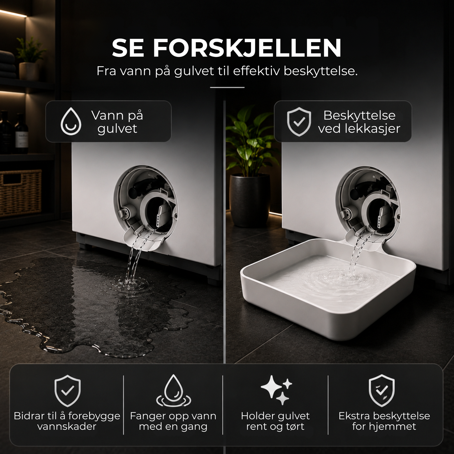 FilterTray™ | Hold gulvet tørt ved filterrengjøring