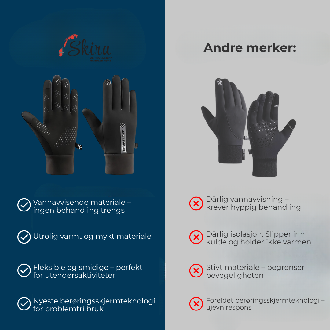 Jelvik™ WinterShell Gloves | Vannavvisende hansker med berøringsfunksjon og sklisikre grep