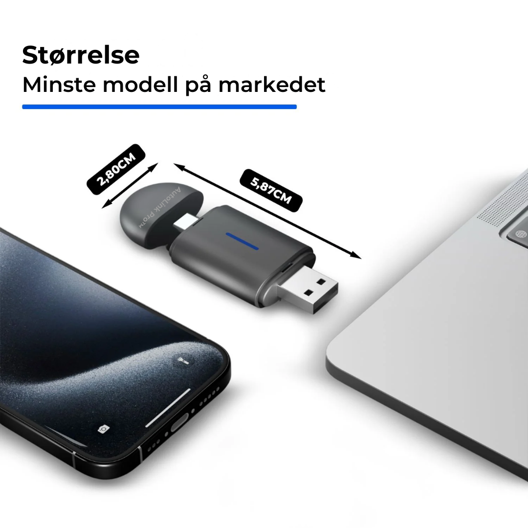 AutoLink Pro™ | Trådløs CarPlay & Android Auto Adapter for iPhone & Android