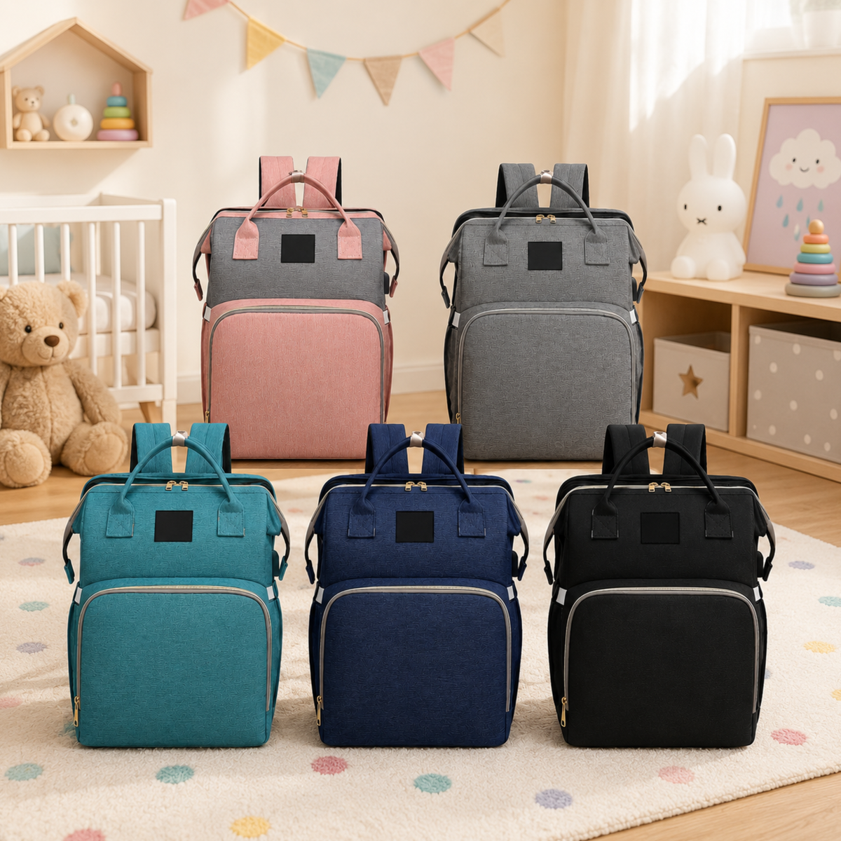 ParentPack™ | Babyryggsekk med utfellbar stelleplass