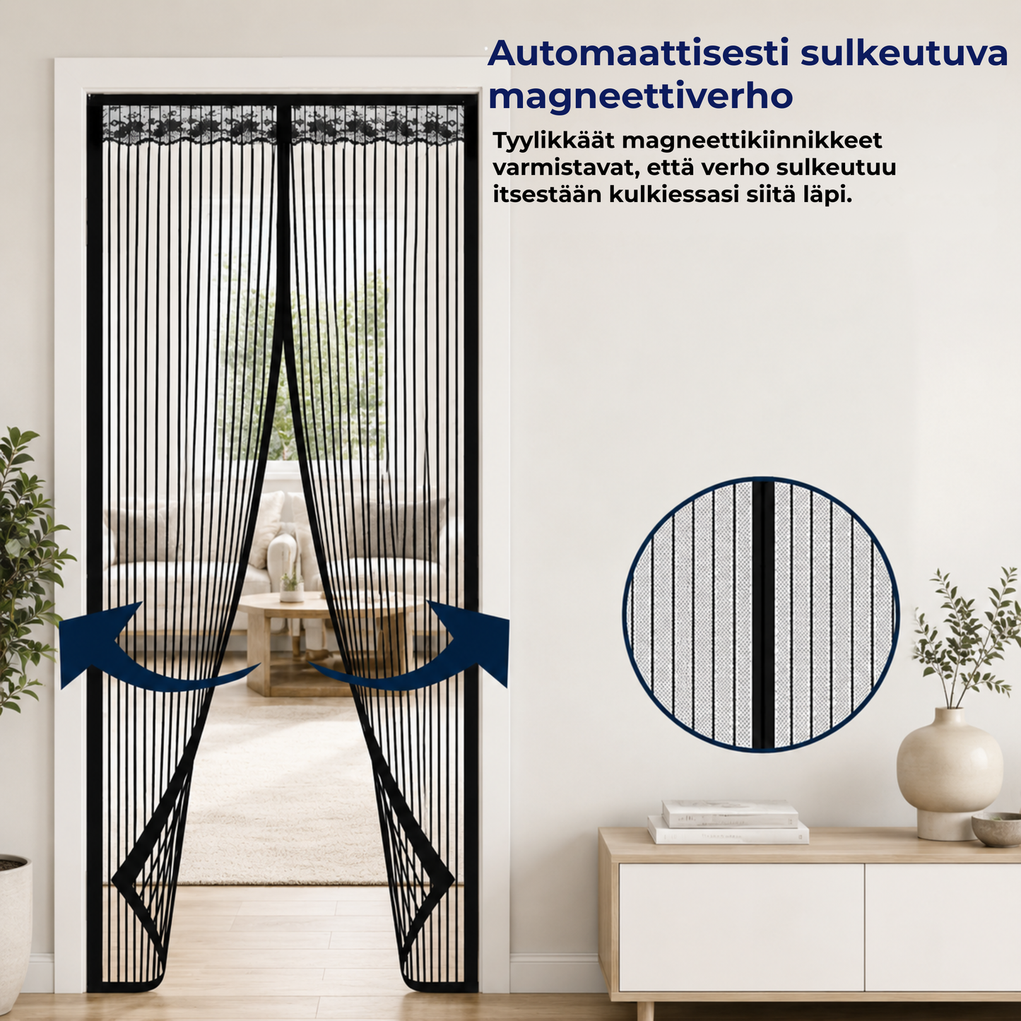 MagnetMesh™ | Sommergardin med magnetisk myggnett