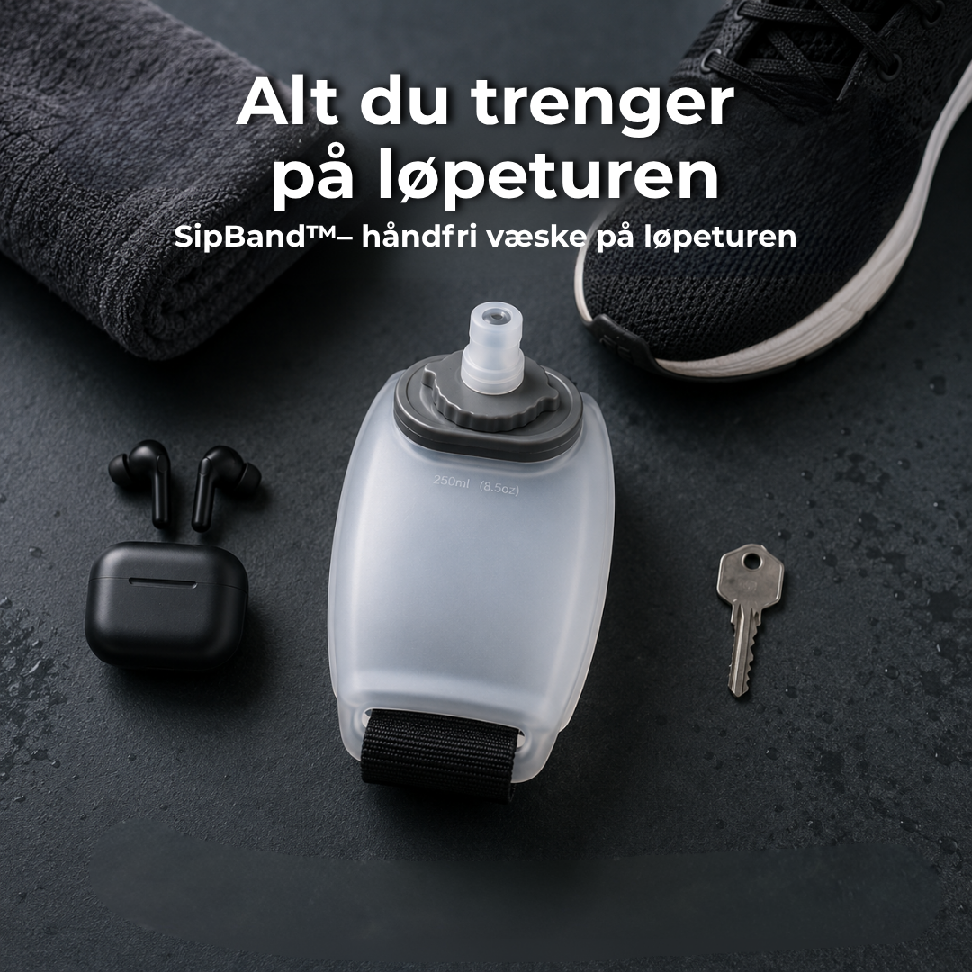 SipBand™ | Den lette håndfrie vannflasken for løping og trening
