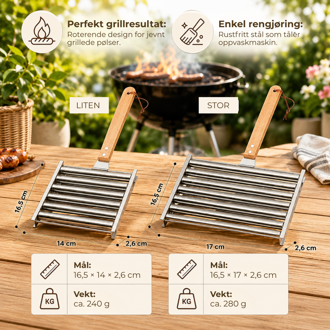 GrillGrep™ | Grill perfekt stekte pølser jevnt og enkelt — hver gang!