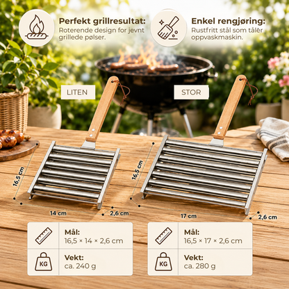 GrillGrep™ | Grill perfekt stekte pølser jevnt og enkelt — hver gang!