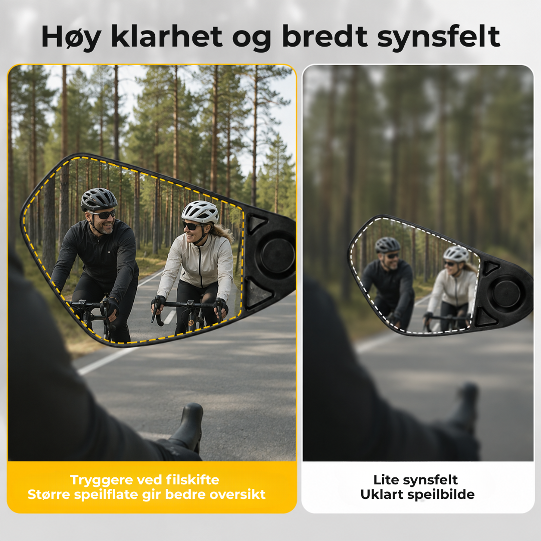 RideView™ | 360° Justerbart Bakspeil for Sykkelstyre