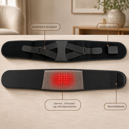 RyggVarme™ | Massasjebelte med Varme & Infrarødt Lys