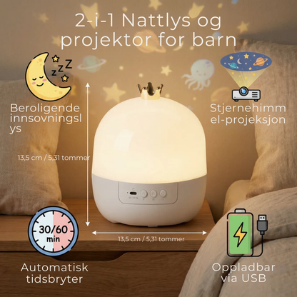 LunaSky™ Stjernehimmel Projektor | Roterende LED-lampe