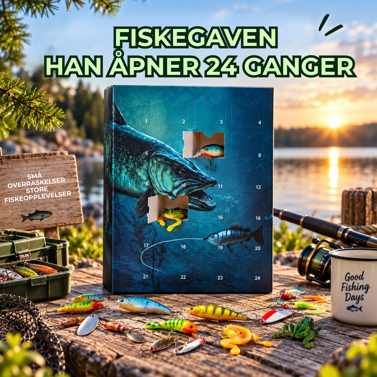 FiskeGavekalender™ | 24 overraskelser for den som elsker å fiske