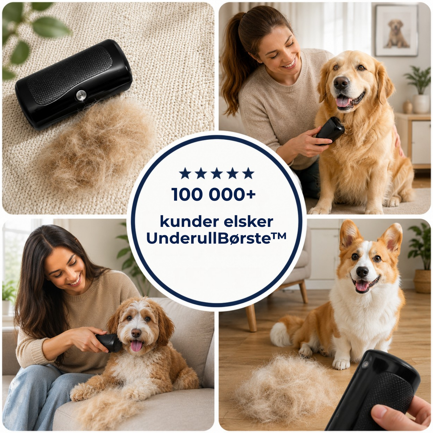 UnderullBørste™ | Mindre hundehår i hjemmet