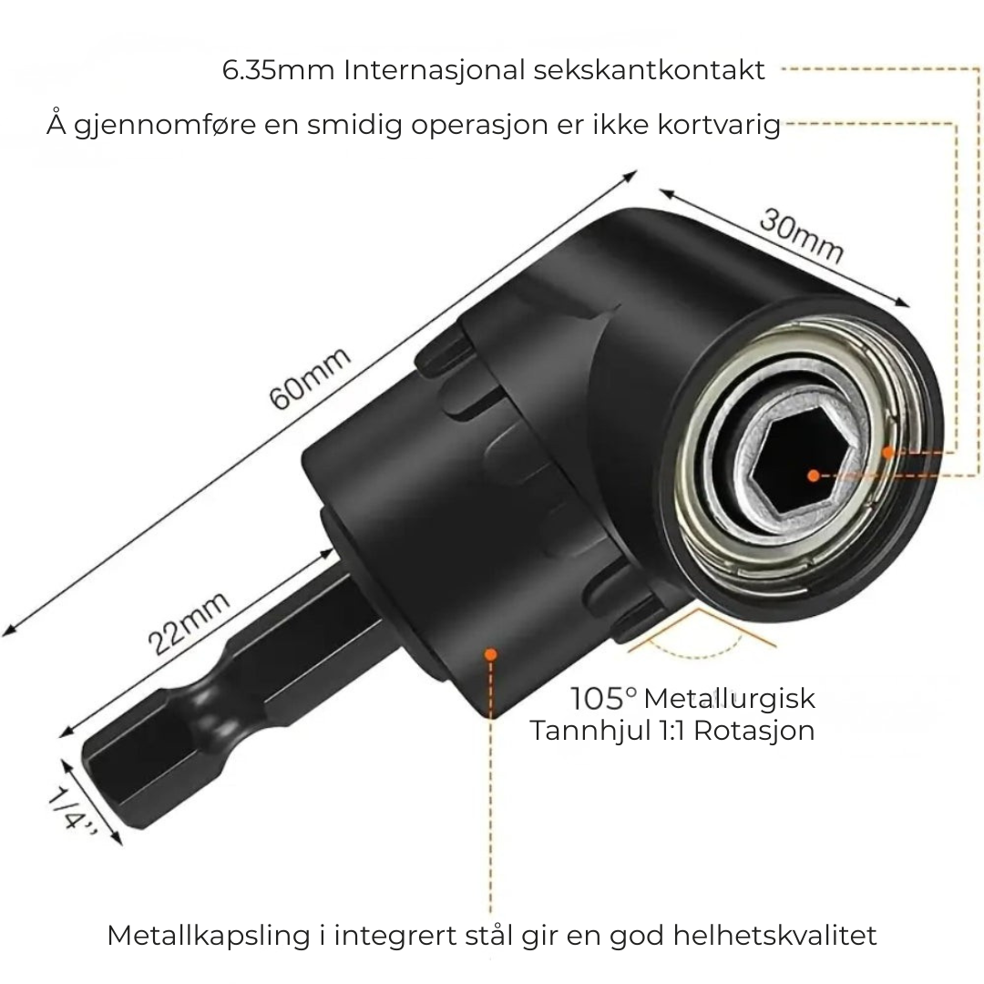 SmartAngle™ Borrvinkeladapter | Nå Trange Rom med Letthet