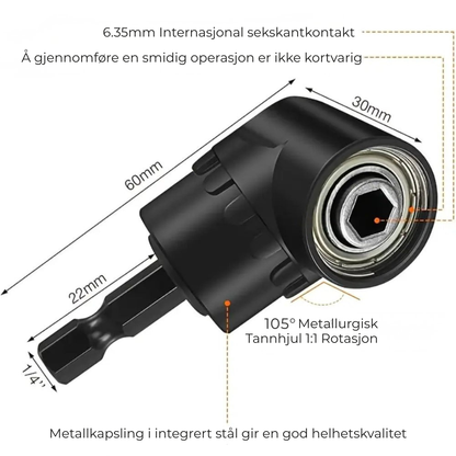 SmartAngle™ Borrvinkeladapter | Nå Trange Rom med Letthet