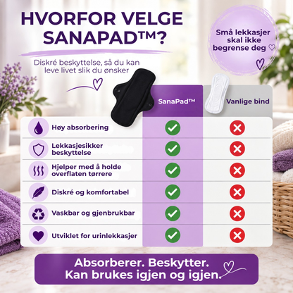 SanaPad™ | Trygg beskyttelse mot små lekkasjer