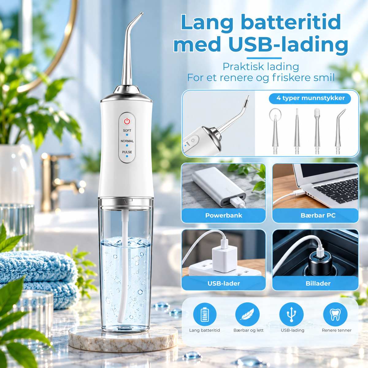 AquaFloss™ | Renere mellom tennene – uten styret med tanntråd