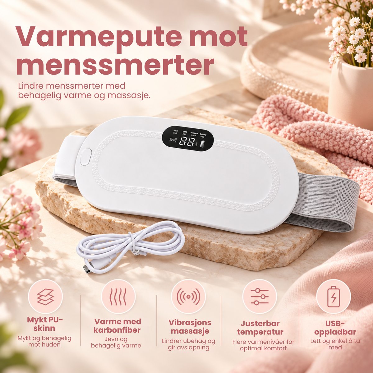 MånePuls™ | Behagelig varme for mage og midje, akkurat når du trenger det