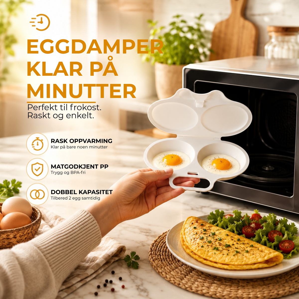 EggPod™ | Raske egg uten stekepanne