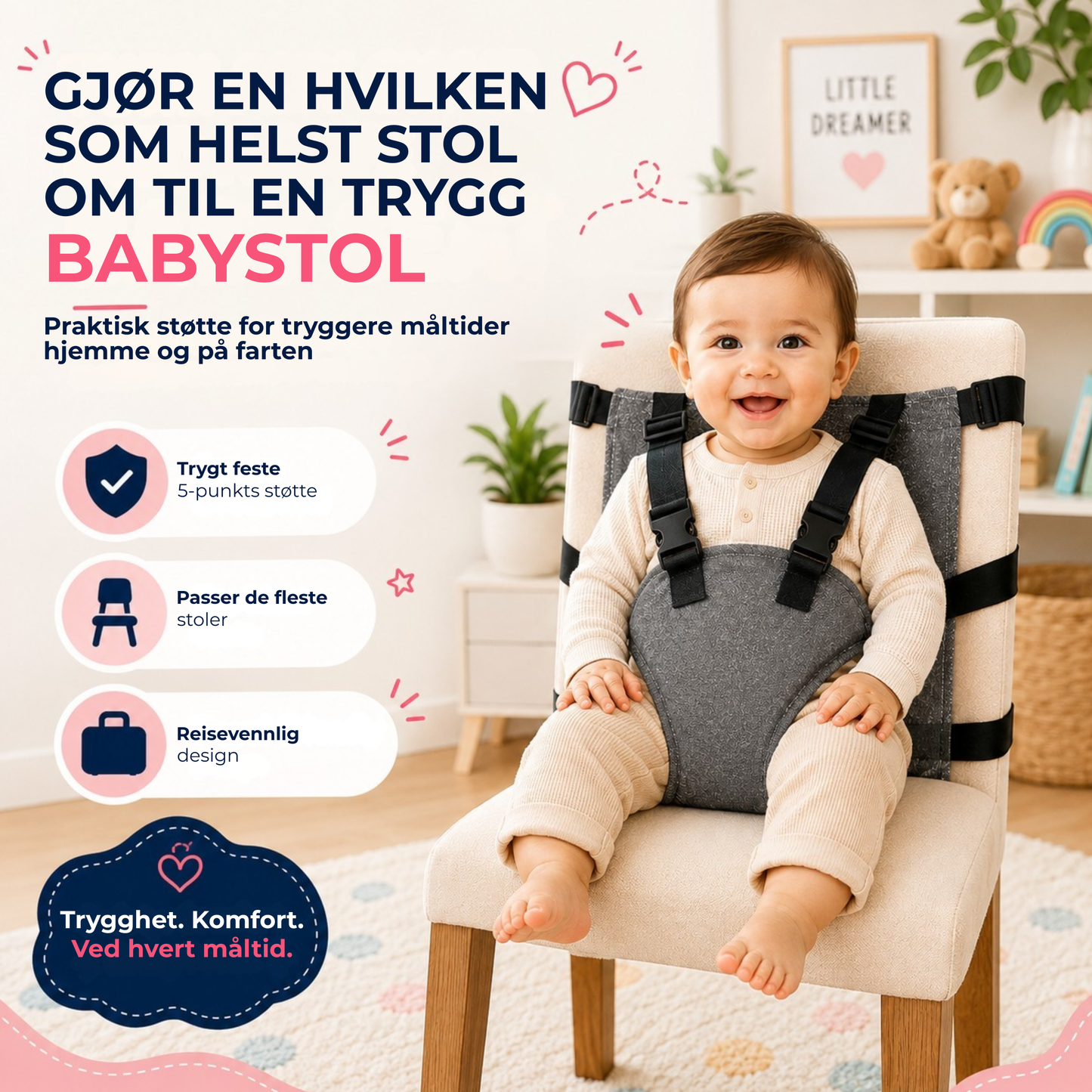 SeatGuard™ | Draagbare veiligheidsgordel voor kinderstoelen
