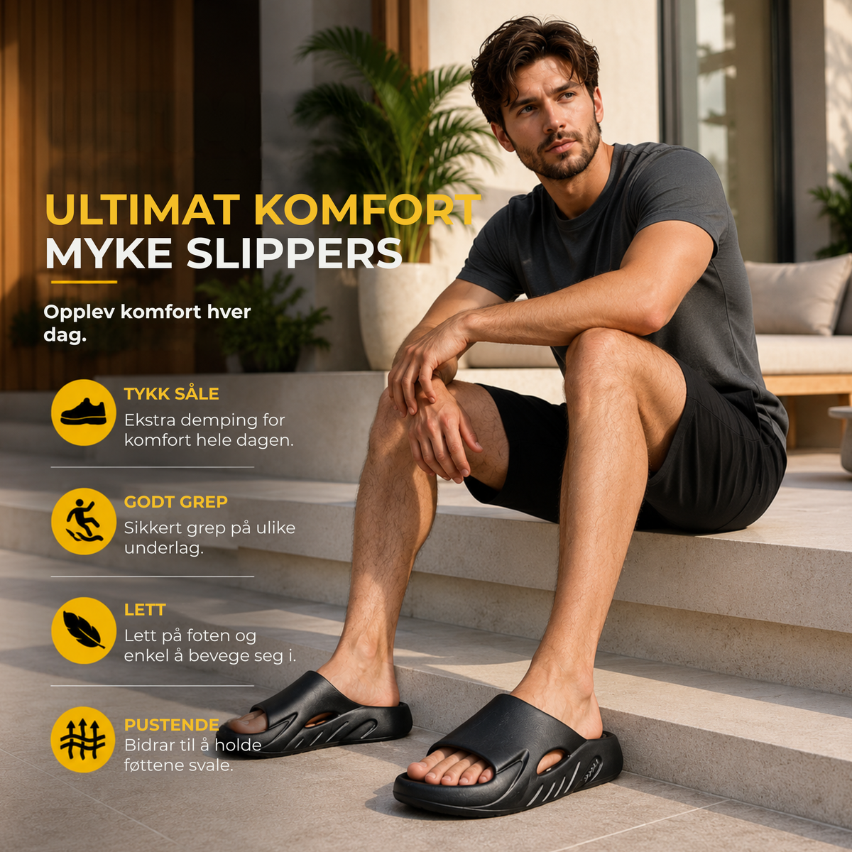CushWalk™ | Myke slippers med ekstra demping og grep