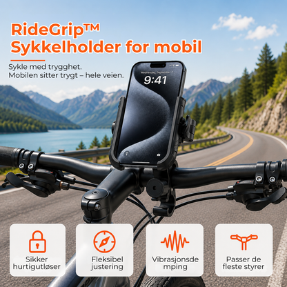 RideGrip™ | Mobilen sitter trygt – hele sykkelturen