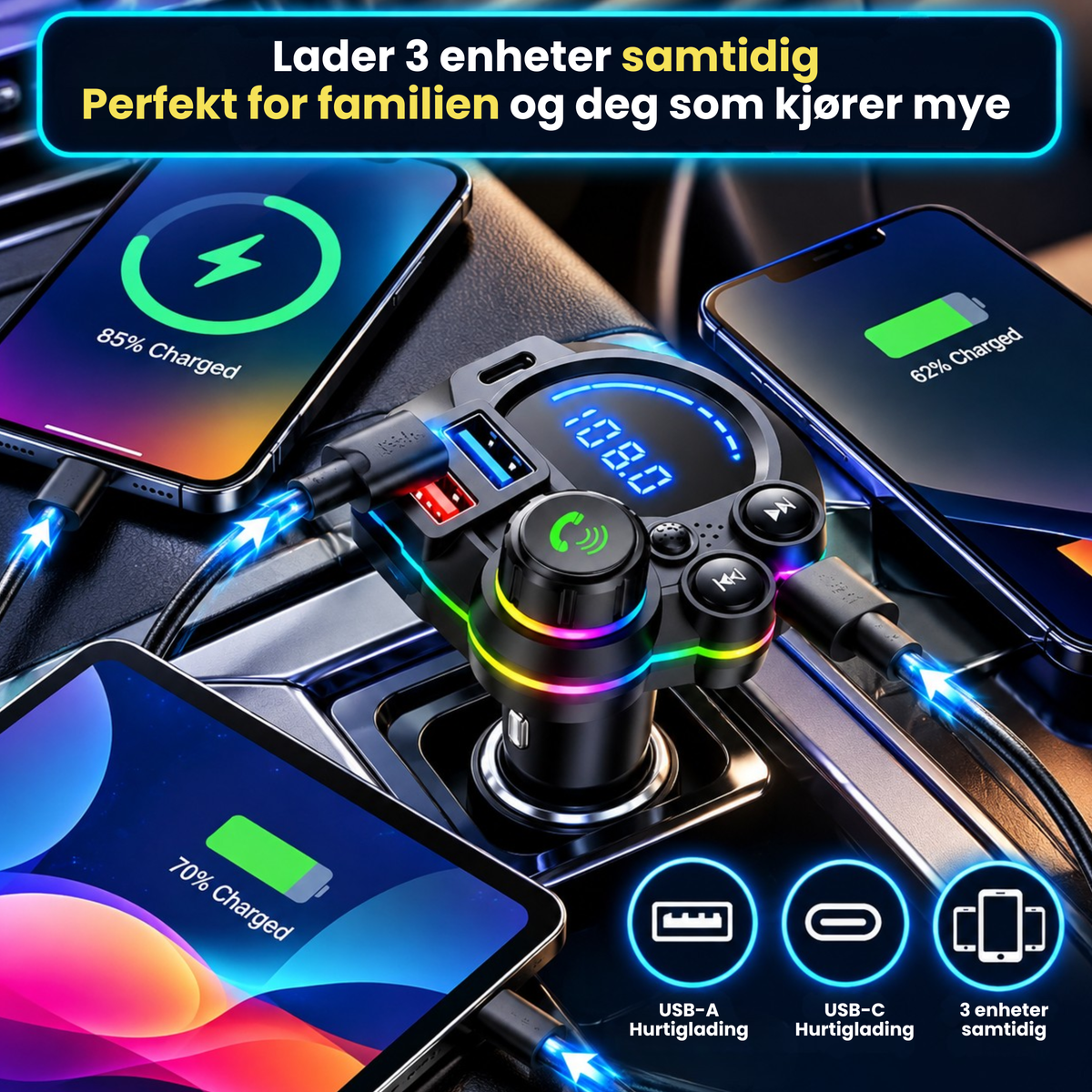BilConnect™ | Gi bilen Bluetooth, musikk og lading på sekunder