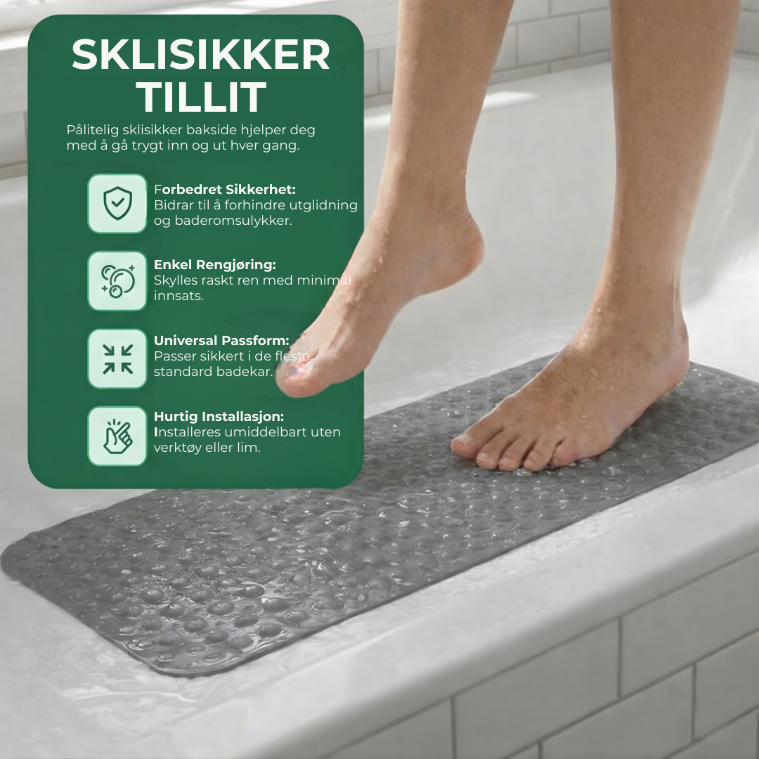 BathGuard™ – Premium Dusjmatte | Sikker Sklisikker Dusjmatte til Baderom