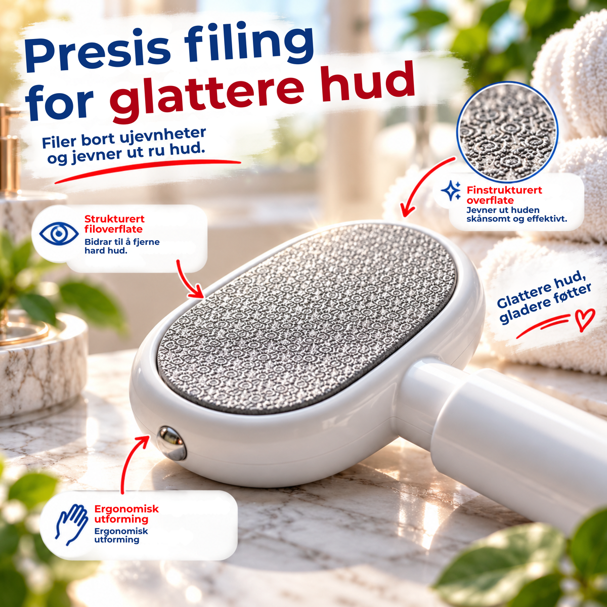 FootRefiner™ | Fjern hard hud og få mykere hæler
