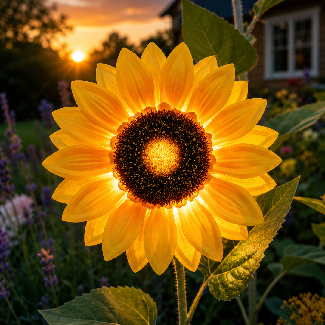 SolBlomst™ | Solcelledrevet havelampe som ser ut som en ekte solsikke
